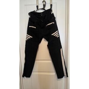 JG Legacy Edition Aaron Moto Biker Jeans Black White Stripes Size 38x34